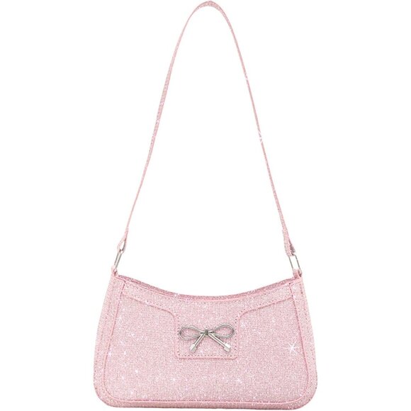 Women's Pink Bling Sequin Purse Evening Ladies Sparkling Party Clutch Handbag - Picture 1 of 8